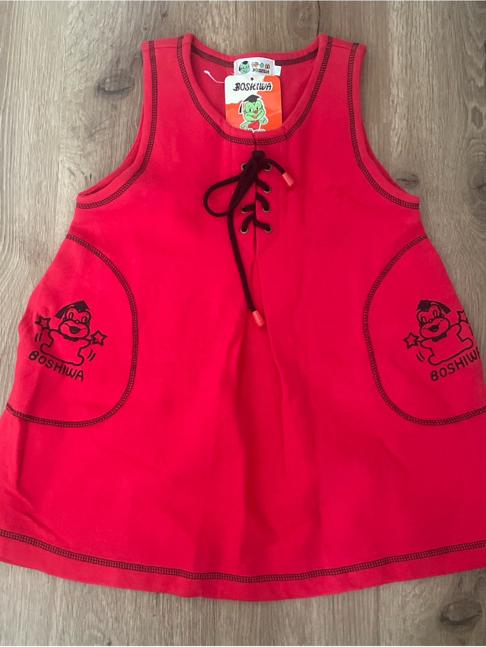 Kids' Vintage Boshiwa Red Cotton Dress – Size 5-6 Years (A3)